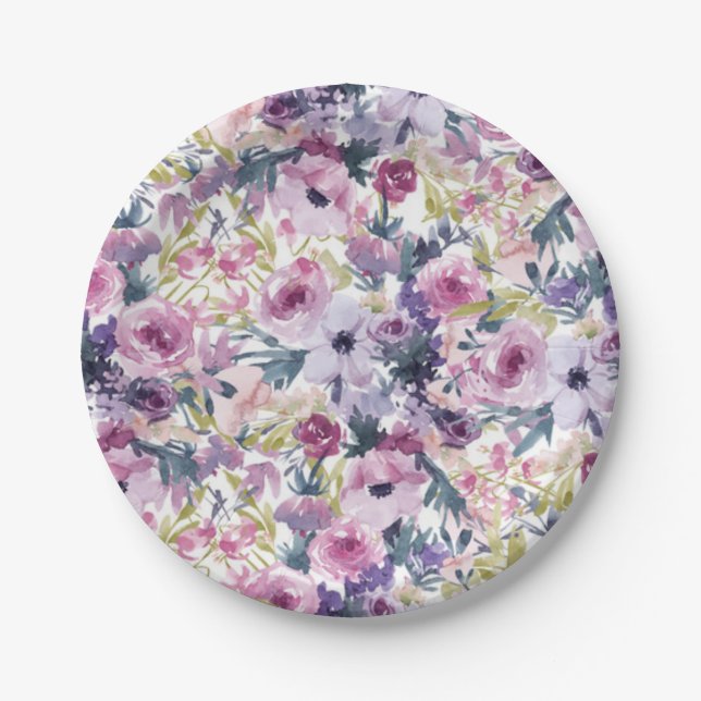 Flower pattern paper plates (Front)