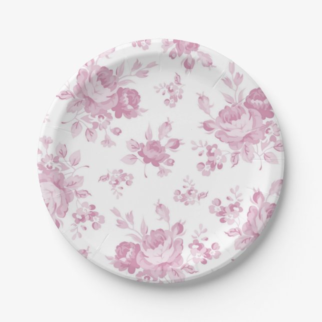 Flower pattern paper plates (Front)