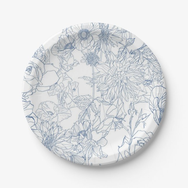 Flower pattern paper plates (Front)