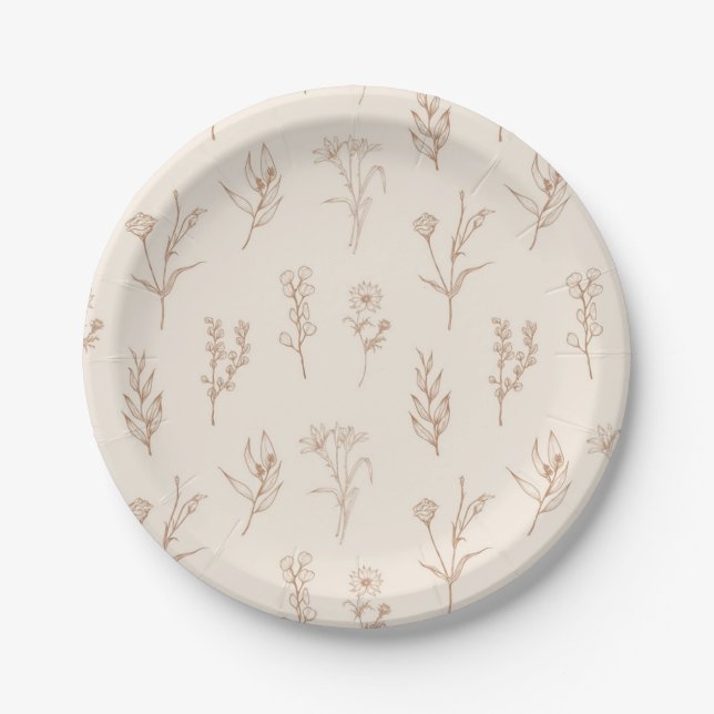 Flower pattern paper plates (Front)
