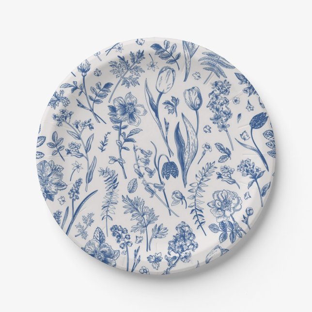 Flower pattern paper plates (Front)