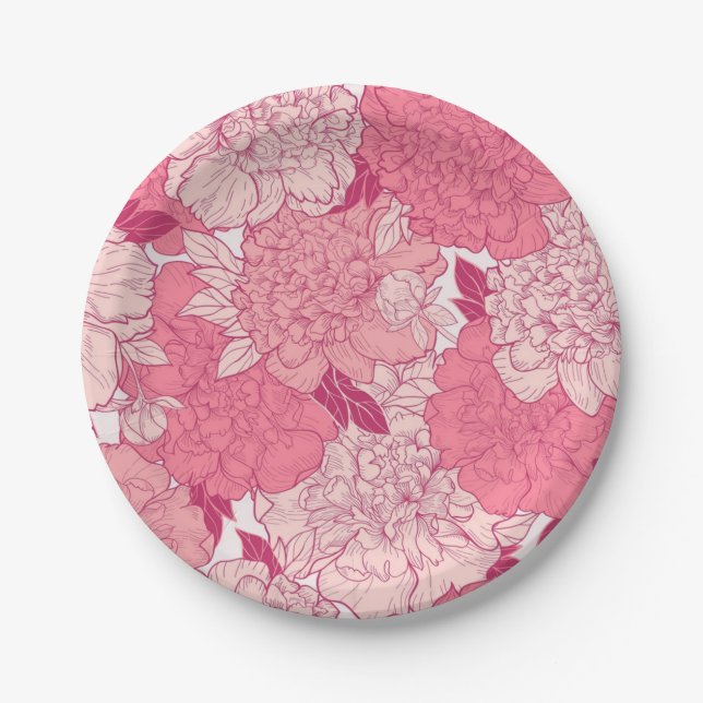Flower pattern paper plates (Front)