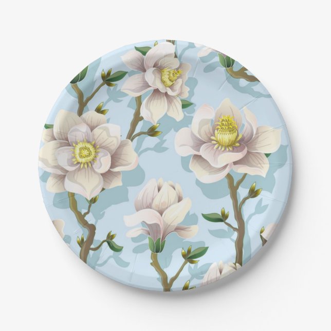 Flower pattern paper plates (Front)