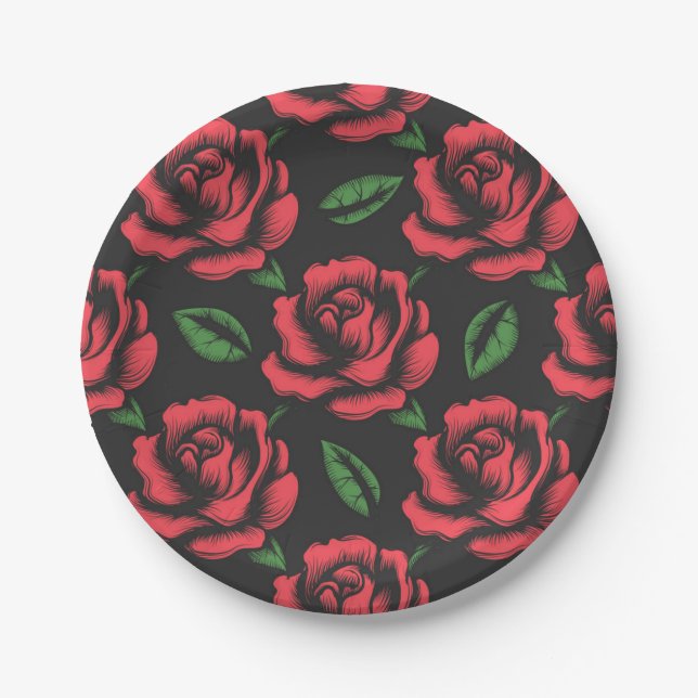 Flower pattern paper plates (Front)