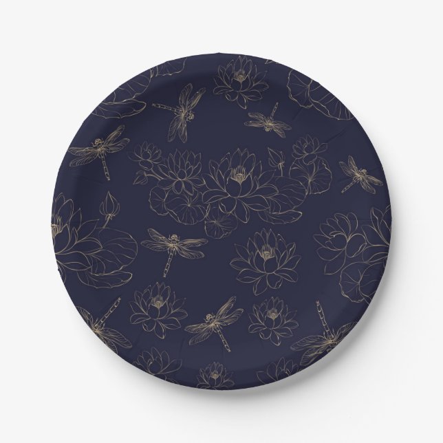 Flower pattern paper plates (Front)