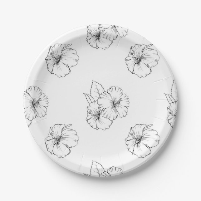 Flower pattern paper plates (Front)