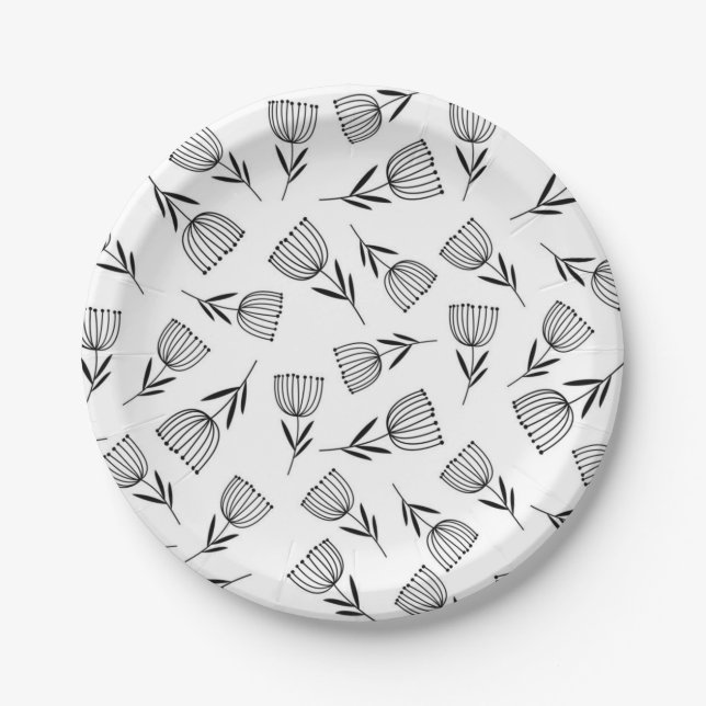 Flower pattern paper plates (Front)