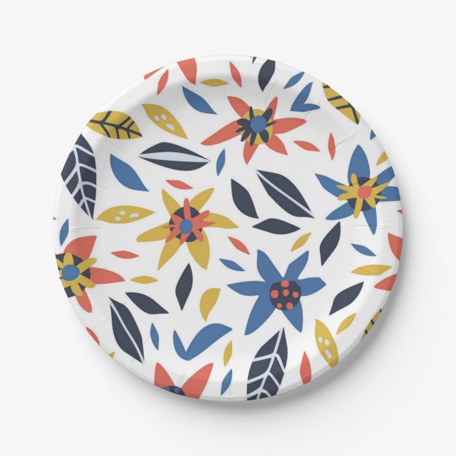Flower pattern paper plates (Front)