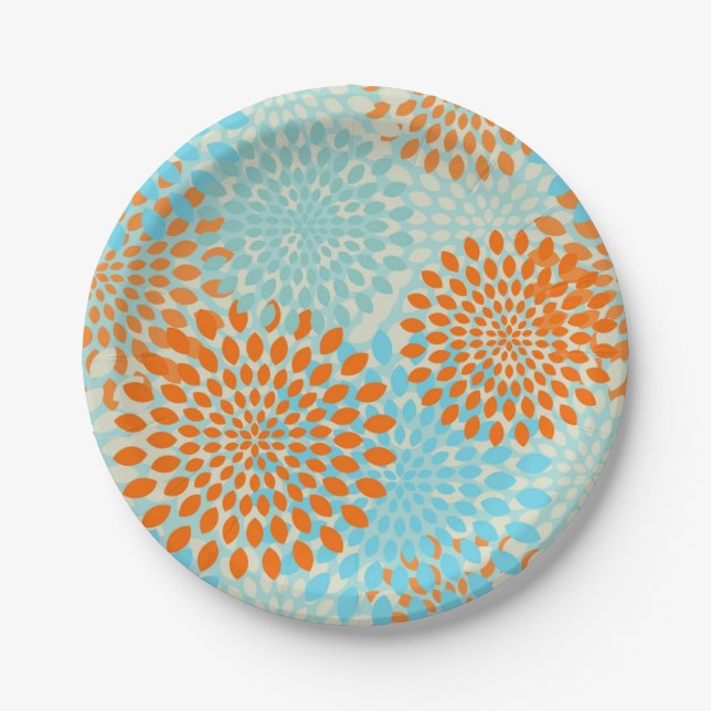 Flower pattern paper plates (Front)