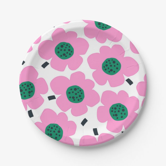 Flower pattern paper plates (Front)