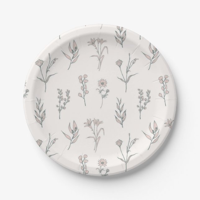 Flower pattern paper plates (Front)