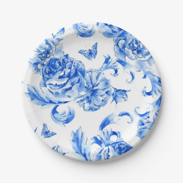 Flower pattern paper plates (Front)
