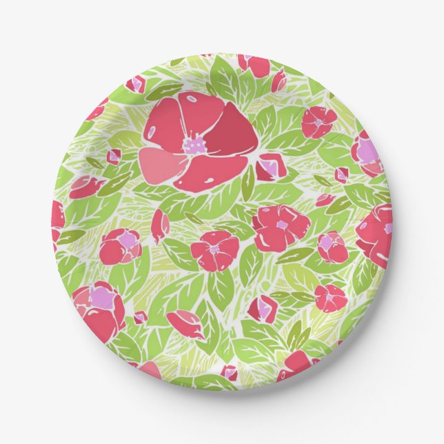 Flower pattern paper plates (Front)