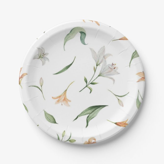 Flower pattern paper plates (Front)