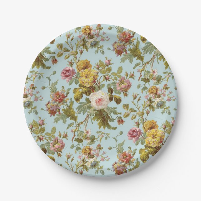 Flower pattern paper plates (Front)