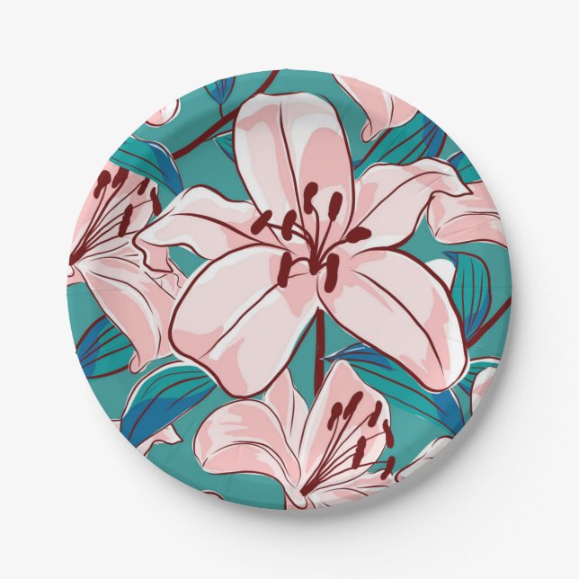 Flower pattern paper plates (Front)