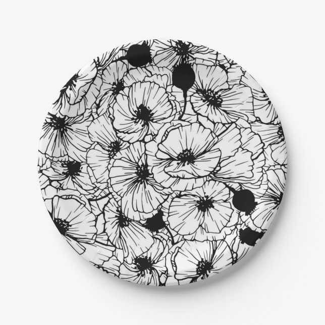 Flower pattern paper plates (Front)