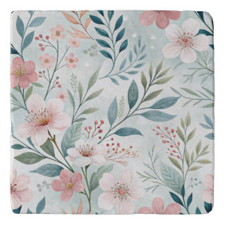 Flower Pattern Pastel Trivet