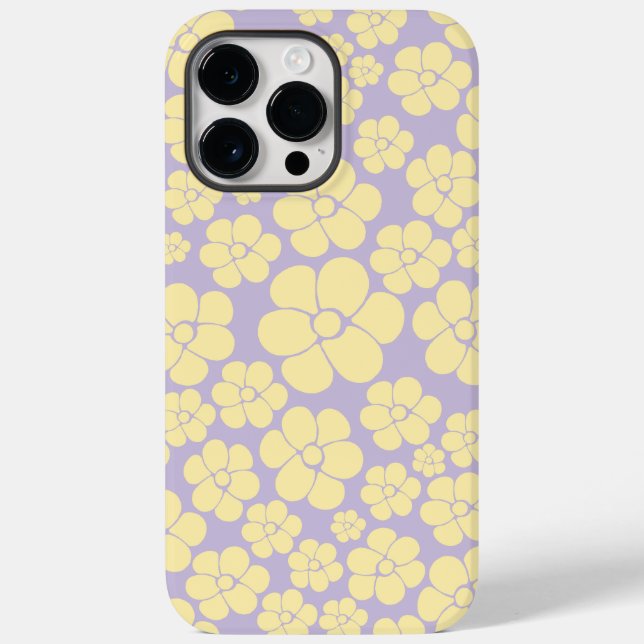 Flower Pattern - Pastel Yellow and Purple Case-Mate iPhone Case (Back)