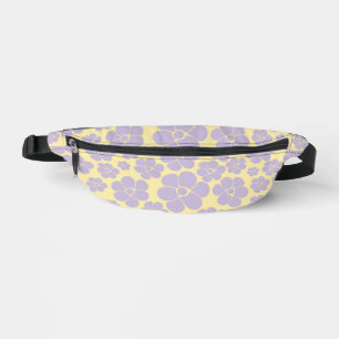 Flower Pattern - Pastel Yellow and Purple Fanny Pack