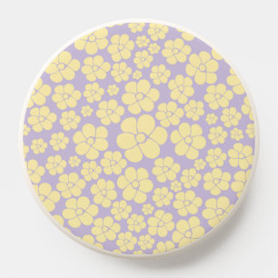 Flower Pattern - Pastel Yellow and Purple PopSocket
