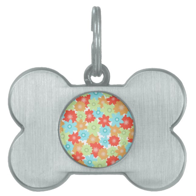 FLOWER PATTERN PET TAG (Front)