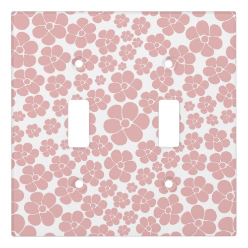 Flower Pattern _ Pink and White  Light Switch Cover