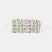 Flower pattern pink floral DIY green background Adult Cloth Face Mask (Front, Folded)