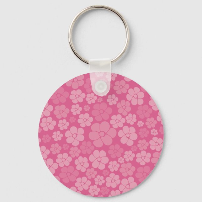 Flower Pattern - Pink Keychain (Front)
