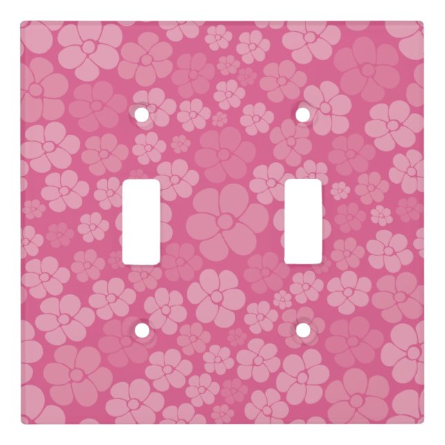 Flower Pattern - Pink Light Switch Cover (Front)