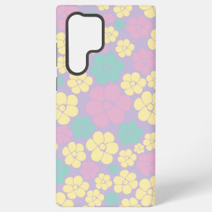Flower Pattern - Pink, Yellow, Purple and Green Samsung Galaxy S22 Ultra Case