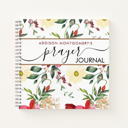 Flower pattern prayer journal spiral notebook