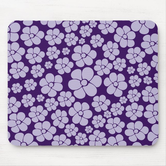 Flower Pattern - Purple Mouse Pad (Front)