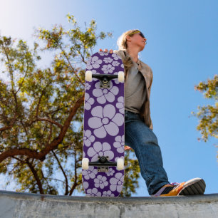 Flower Pattern - Purple Skateboard