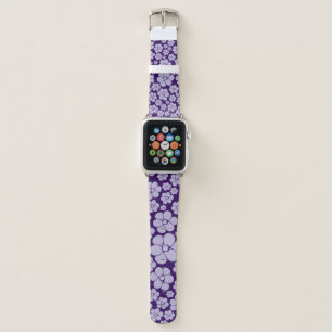 Flower Pattern - Purple Throw Pillow Apple Watch Band