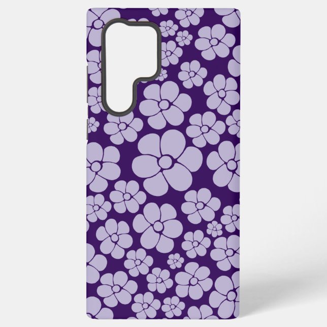 Flower Pattern - Purple Throw Pillow Samsung Galaxy Case (Back)