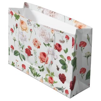 Flower Pattern, Rose Large Gift Bag