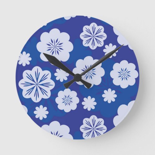 flower pattern round clock