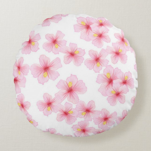 Flower pattern round pillow (Front)
