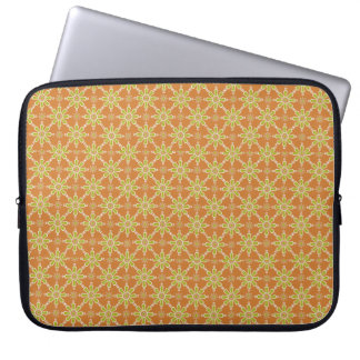 Flower Pattern Rusty Red, Green, Laptop Sleeve