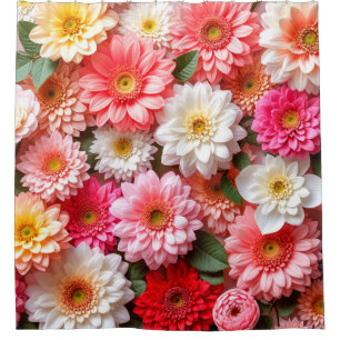 Flower Pattern Shower Curtain