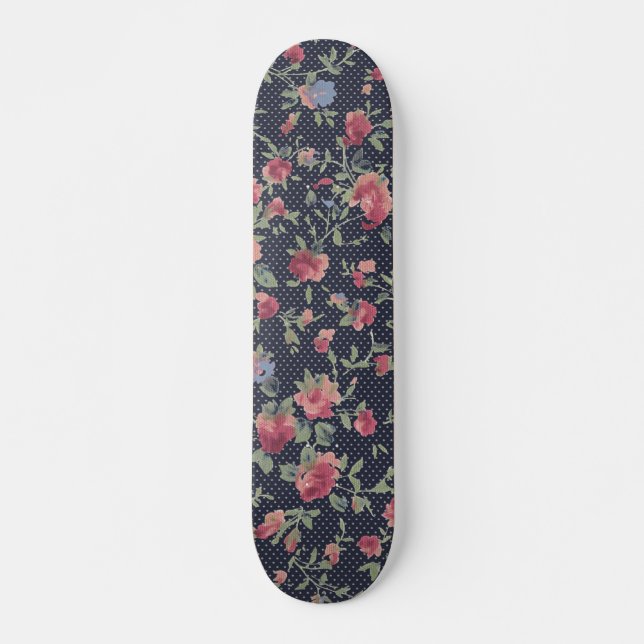 Flower Pattern Skateboard, 7¾" Deck (Front)