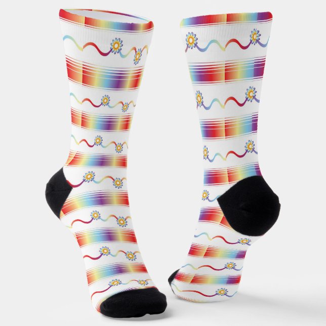 Flower Pattern Socks (Angled)