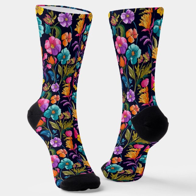 Flower Pattern  Socks (Angled)