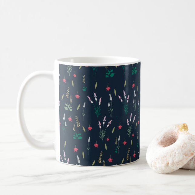 Flower Pattern Spring Floral Classic Coffee Mug (With Donut)