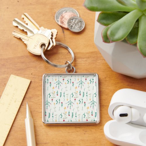 Flower Pattern Spring Floral Keychain