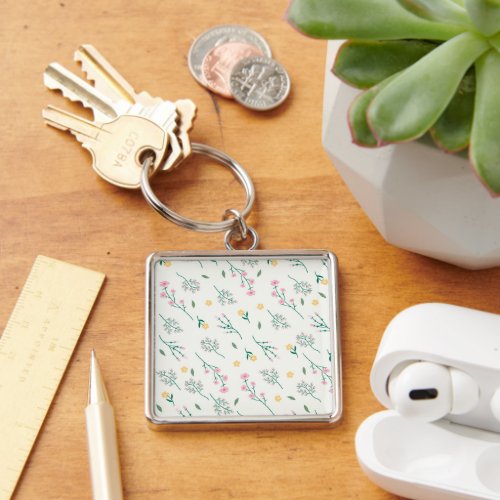 Flower Pattern Spring Floral Keychain