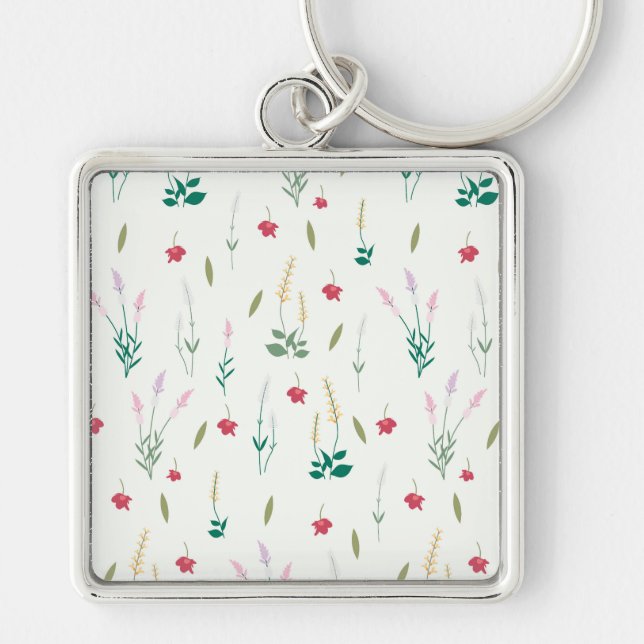 Flower Pattern Spring Floral Keychain (Front)