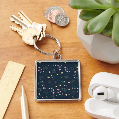 Flower Pattern Spring Floral Keychain