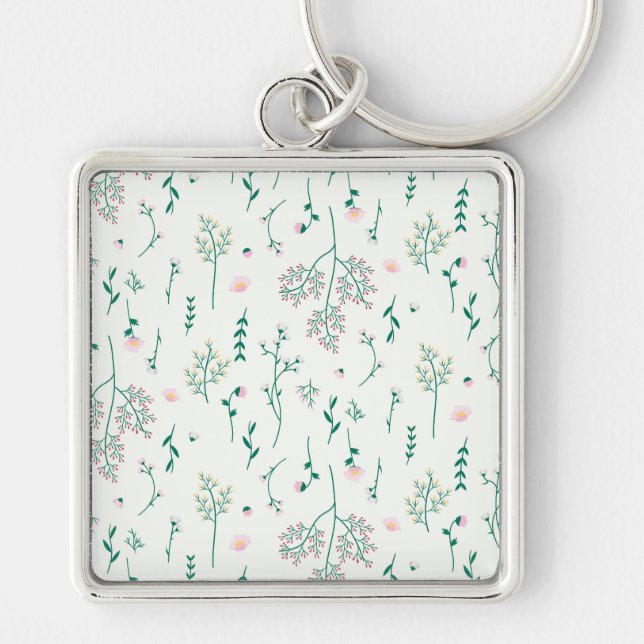 Flower Pattern Spring Floral Keychain (Front)